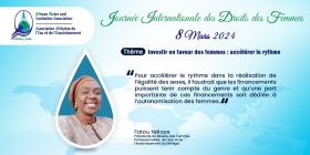 JIDF: déclaration de la Présidente du Réseau des femmes professionnelles de l&#039;Eau et de l&#039;Assainissement du Sénégal