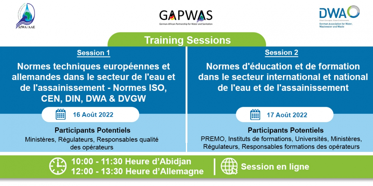 Standards Européens et Allemands dans le secteur de l'Eau et de l’ Assainissement : l’AAE propose des sessions de formation en ligne